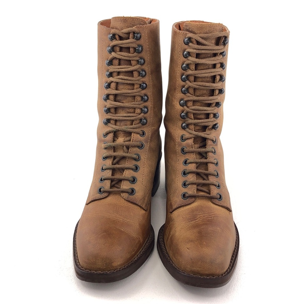 Nine West Brown Leather Victorian Lace up Ankle Boots 6M - Picture 4 of 13